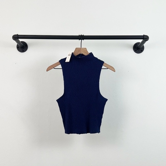 NWT Anthropologie T.la Mock-Neck Rib Knit Tank - Picture 5 of 8